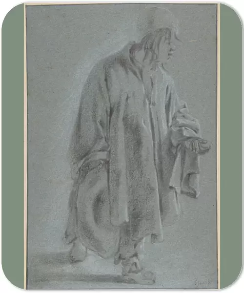 Standing Beggar 17th century Black white chalk