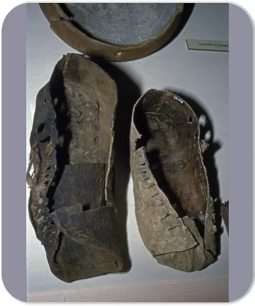 Leather shoes from Hallstatt, Austria. Celtic Iron Age, c6th century
