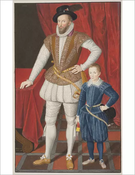 Sir Walter Raleigh and son, 1602. Artist: Anonymous