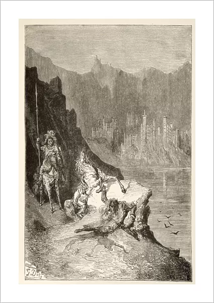 Balin Slays Sir Lanceor, from Stories of the Days of King Arthur by Charles Henry Hanson, pub
