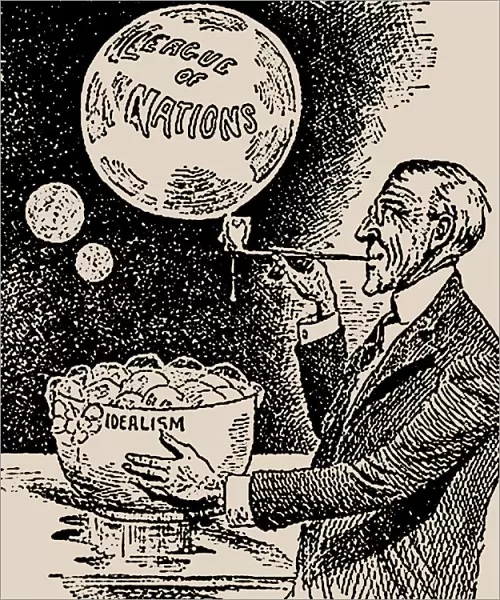 Blowing Bubbles. Woodrow Wilson and the League of Nations, 1919. Creator: Anonymous