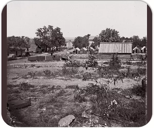 [View of a small town with wooden sheds in distance]. Brady album, p. 123, 1861-65