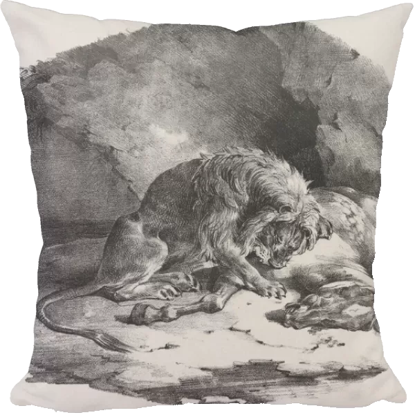 A Horse Being Eaten by a Lion, 1823. Creator: Theodore Gericault