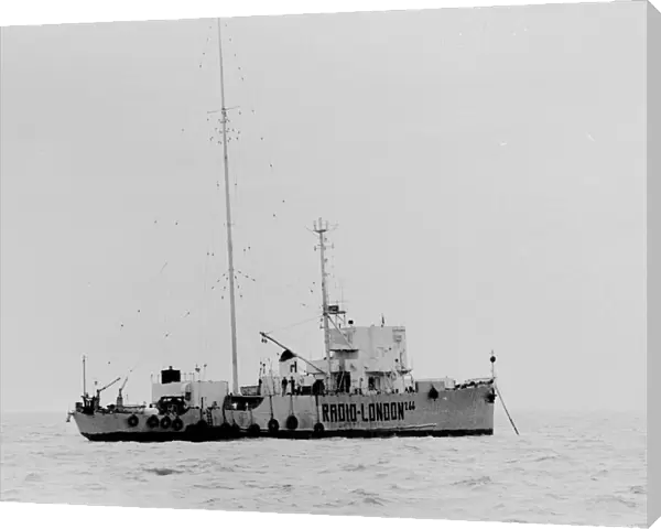 The pirate radio station Radio London seen here moored 12 miles off the the Essex coast