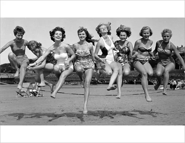 Monroe competition at Newquay. Women taking part in a marilyn monroe look alike
