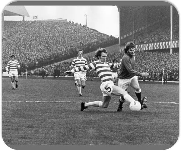 Celtic v Rangers. McNeill of Celtic tackles Conn of Rangers. January 1973 P007134