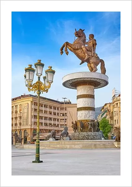 The statue of Alexander the Great, Macedonia Square, Skopje, Republic of Macedonia