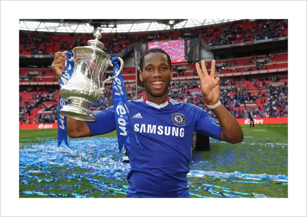 Didier Drogba's Triumph: Chelsea's FA Cup Victory Celebration (May 2010)