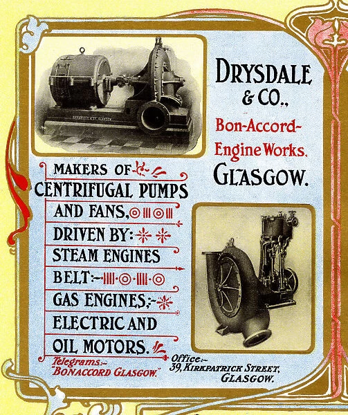 Advert, Drysdale & Co, Manufacturers, Glasgow