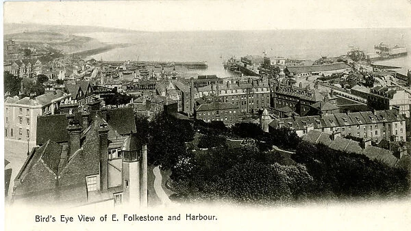 Aerial view of East Folkestone and harbour, Kent