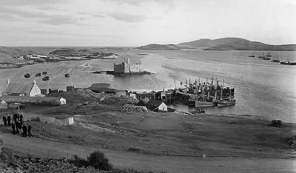 View of the harbour at Barra, Outer Hebrides, Scotland