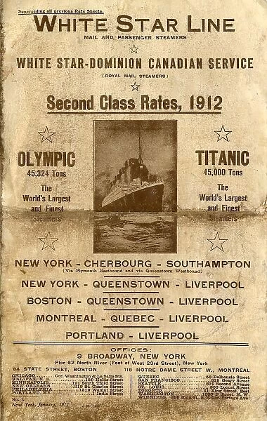 White Star Line, Olympic and Titanic, brochure cover
