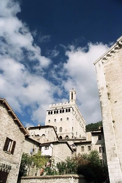 Buildings in the town with Palazzo dei Consoli in the background