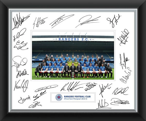 2013  /  14 Team Signed Mounted Framed Print