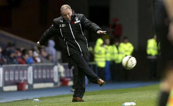 Ally McCoist Celebrates Rangers 3-0 Scottish Cup Victory Over Airdrieonians with a Kick at Ibrox Stadium