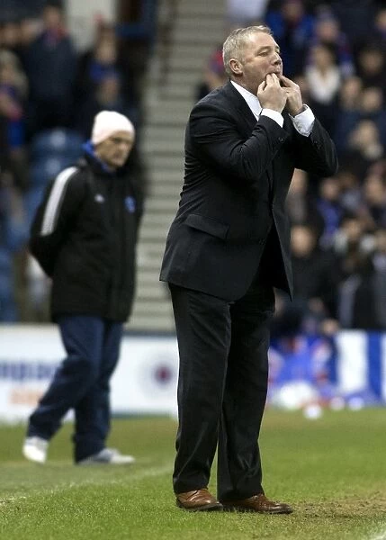 Ally McCoist Inspires Rangers Team at Ibrox Stadium during Scottish League One Match against Forfar Athletic