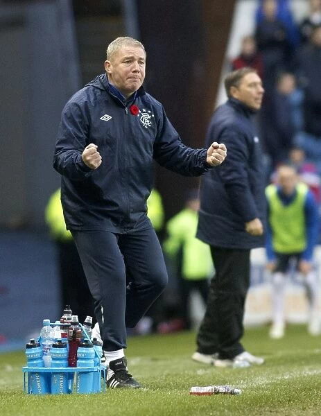Ally McCoist's Excited Reaction to Rangers 2-0 Lead Against Peterhead at Ibrox Stadium