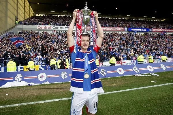 Andy Halliday's Championship Triumph: Rejoicing with the Ladbrokes Trophy at Ibrox Stadium