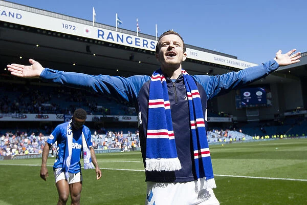Andy Halliday's Triumphant Moment: Rangers Champions Celebrate Victory Over Celtic at Ibrox Stadium