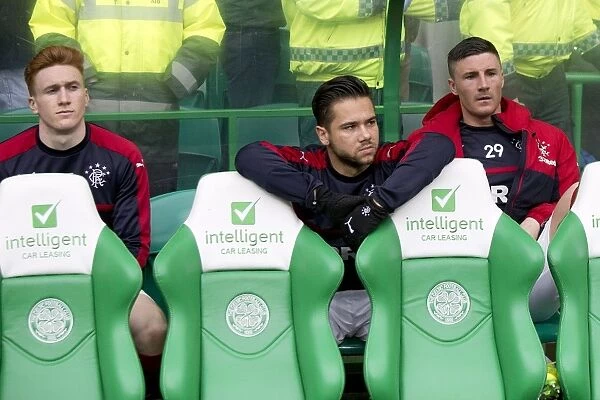 Battle at Celtic Park: Rangers David Bates, Harry Forrester, and Michael O'Halloran Face Off in Ladbrokes Premiership Clash