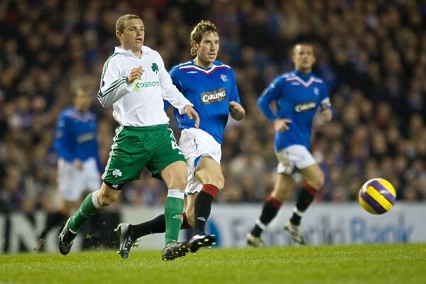 Battle at Ibrox: A Riveting Rengee between Kirk Broadfoot and Marcelo Mattos in the UEFA Cup Round of 32 First Leg (Rangers vs Panathinaikos) (0-0)