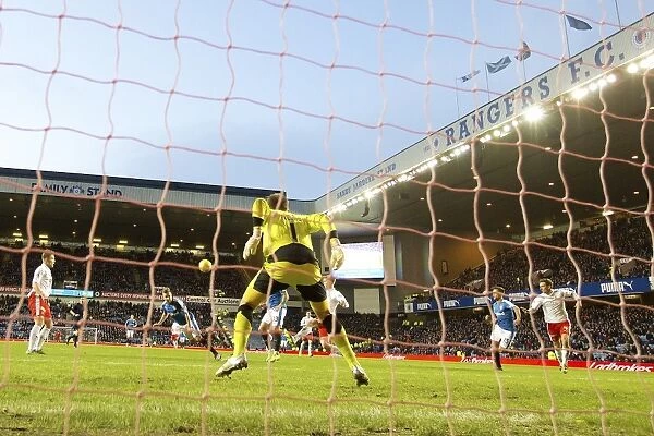 Billy King's Thrilling Debut Goal for Rangers Against Falkirk at Ibrox Stadium