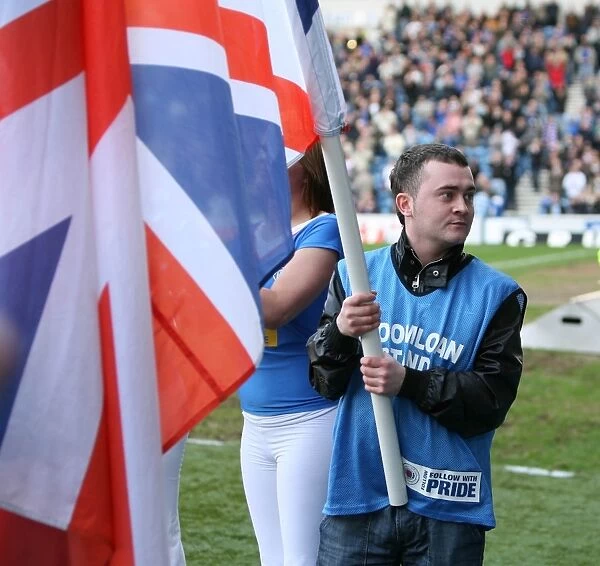 Bob from River City Celebrates Rangers 2-0 Victory over Falkirk in Iconic Flag Shellsuit