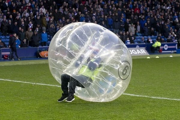 Bubble Football at Halftime: Adding Fun to Rangers vs Dundee in the Ladbrokes Premiership, Ibrox Stadium