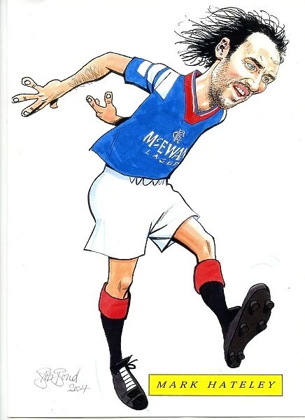 Caricature Hateley. Bob began sketching soccer stories over fifty years ago