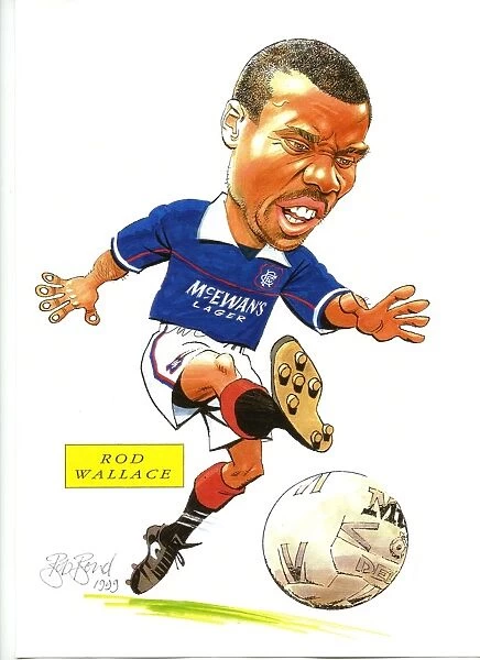 Caricature Wallace. Bob began sketching soccer stories over fifty years ago