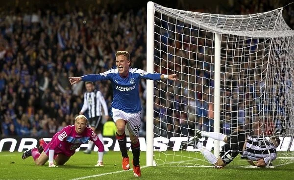 Celebrating Championship Glory: Dean Shiels Scottish Cup-Winning Goal for Rangers at Ibrox Stadium