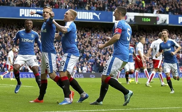 Celebrating Victory: Dean Shiels Thrilling Goal in Rangers Championship Win at Ibrox Stadium