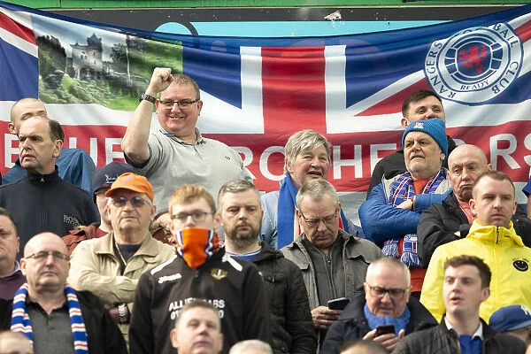 Celtic Park Showdown: Rangers Fans Amidst the Atmosphere of the Scottish Premiership Clash (Scottish Cup Champions 2003)