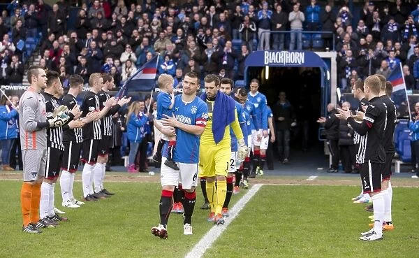 Champions Honor Guard: Rangers Football Club Welcomed by Dunfermline Athletic before Scottish League One Clash at Ibrox Stadium (Scottish Cup Winners 2003)