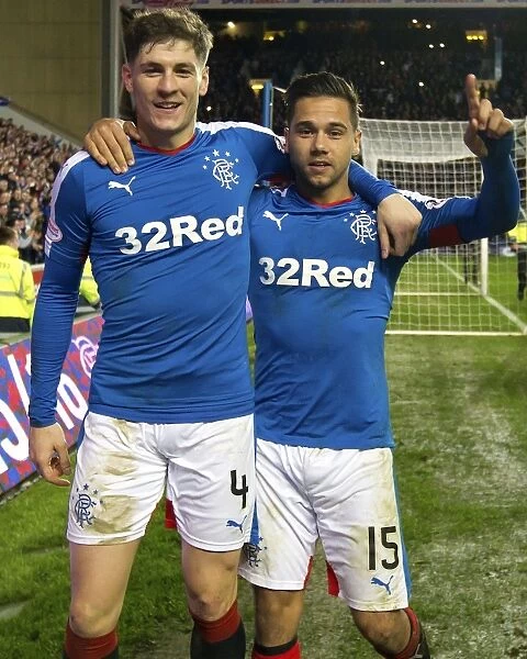 Champions League Triumph: Rob Kiernan and Harry Forrester's Embrace of Victory at Ibrox Stadium