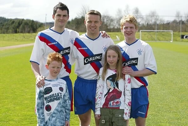 Chris Burke, Gavin Rae and Steven Thompson at Rangers kit launch