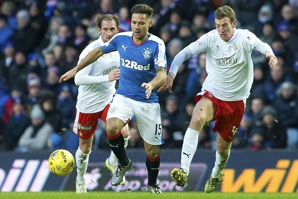 Clash at Ibrox: Rangers vs Falkirk - A Battle Between Harry Forrester and Aaron Muirhead in the Ladbrokes Championship (Scottish Cup Winners 2003)