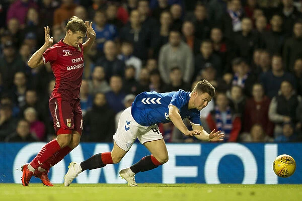 Controversial Penalty: Alleged Push on Glenn Middleton in Rangers vs FC Ufa UEFA Europa League Play Off at Ibrox Stadium