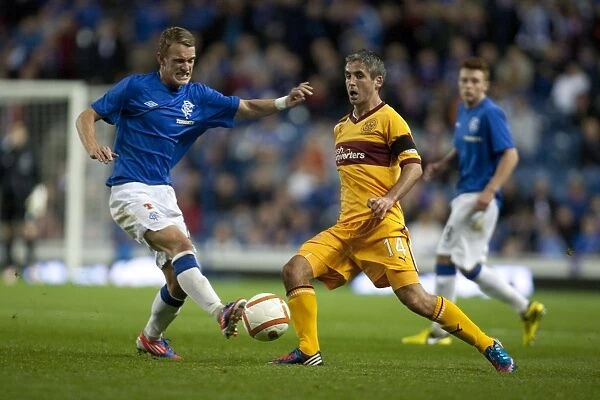 Dean Shiels Scores the Thrilling Winner for Rangers against Motherwell at Ibrox Stadium in the Scottish League Cup Third Round (2-0)