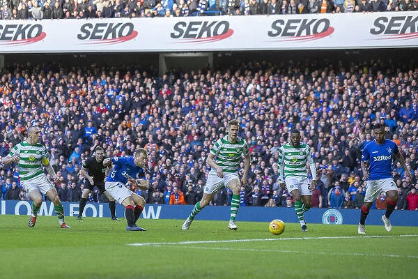 Dramatic Last-Minute Defence: Rangers vs Celtic, Scottish Premiership, Ibrox Stadium - Scott Arfield's Goal-line Denied by Dedryck Boyata