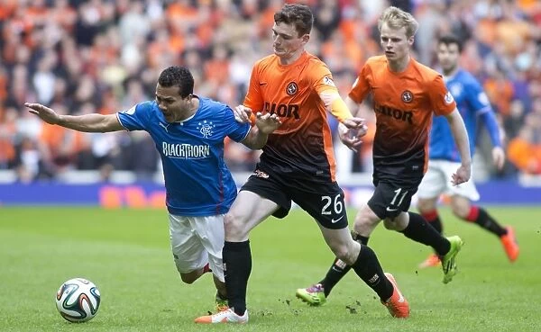 Dramatic Semi-Final Showdown: Peralta Fouled by Robertson at Ibrox Stadium (Rangers vs Dundee United, Scottish Cup)