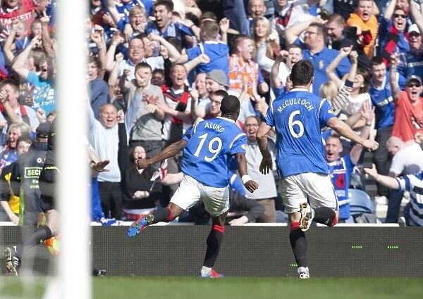Dramatic Victory: Sone Aluko's Deciding Goal for Rangers (3-2) against Celtic at Ibrox Stadium - Clydesdale Bank Scottish Premier League