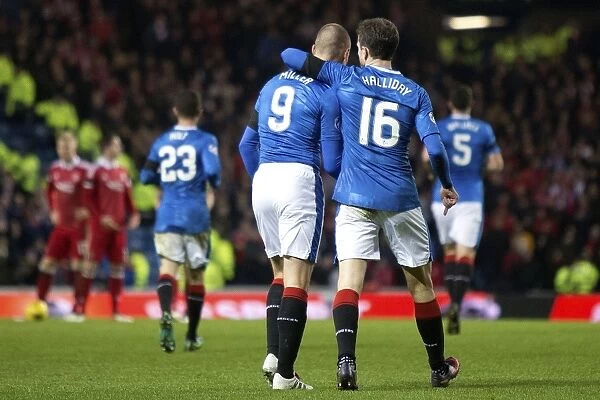Euphoric Goal Celebration: Rangers Kenny Miller and Andy Halliday Win the Scottish Cup at Ibrox Stadium (2003)