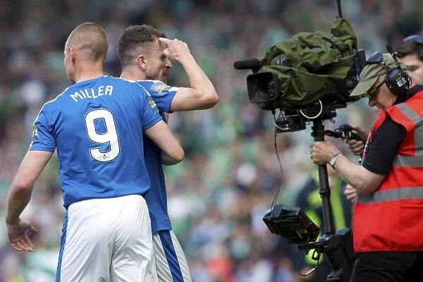 Euphoric Moment: Rangers Andy Halliday and Kenny Miller Celebrate Scottish Cup Victory (2003)