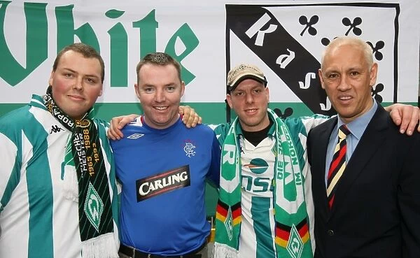 European Nights in Glasgow: Rangers Football Club Extends a Warm Welcome to Werder Bremen Fans - Cheerleaders, Broxi Bear, and Mark Hateley