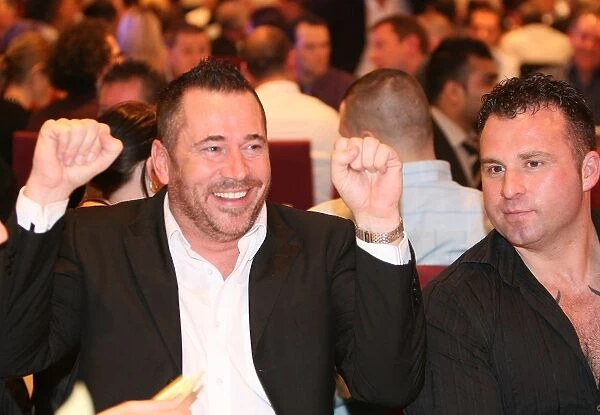 Excited Rangers Fan Wins at 2008 Charity Race Night in Ibrox's Thornton Suite