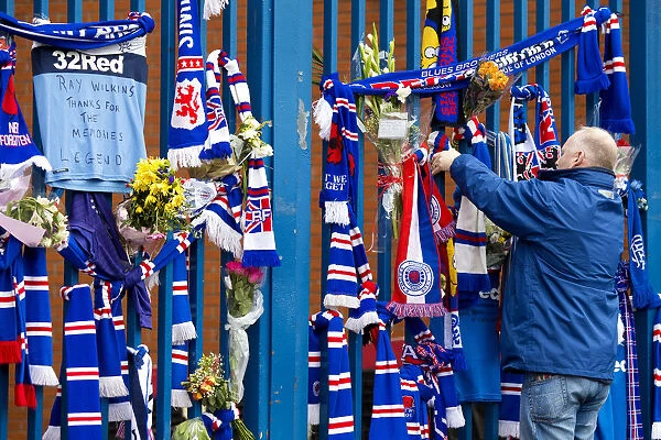 A Fan's Tribute at Ibrox: Remembering Ray Wilkins with a Scarf (Scottish Cup Winners 2003)