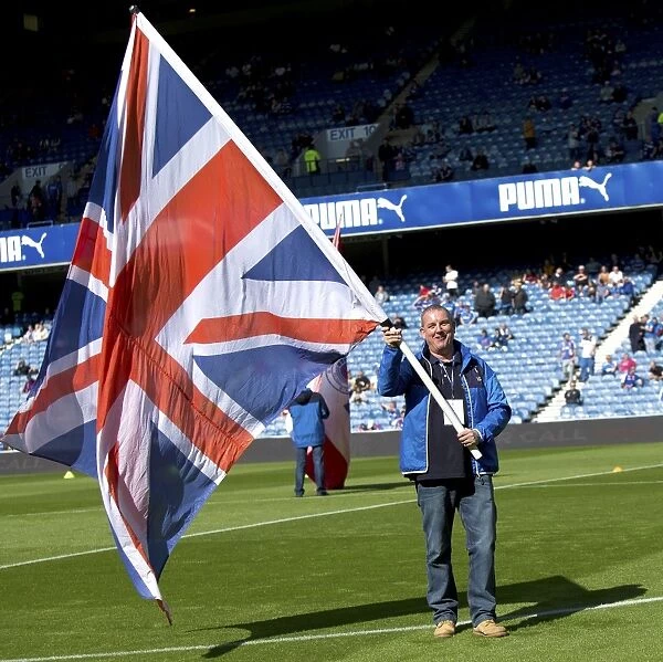 Glasgow's Pride Erupted: Rangers Flag Bearers Celebrate Scottish Cup Victory at Ibrox Stadium (2003)