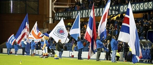 Glasgow's Proud Moment: Rangers Flag Bearers Celebrate Scottish Cup Victory (2003)