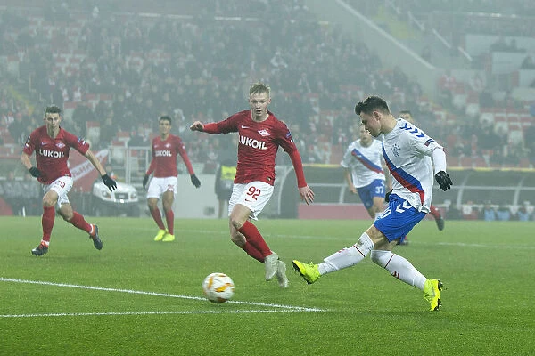 Glenn Middleton Scores for Rangers in Europa League Clash against Spartak Moscow at Otkritie Arena